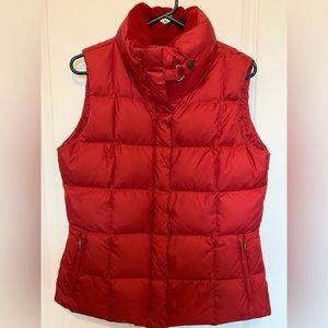 Eddie Bauer Maroon Premium 700 Goose Down Fill Puffer Vest; perfect condition